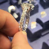 Jolics Handmade Radiant Cut Halo 925 Sterling Silver Party & Engagement Ring - jolics