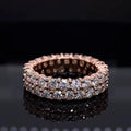 Jolics Handmade Rose Gold Round Cut Sterling Silver Engagement & Wedding Band - jolics