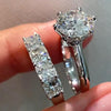 Jolics Handmade Round Cut 925 Sterling Silver Engagement Ring - jolics