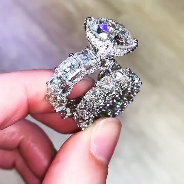Jolics Handmade Round Cut Diamond 925 Sterling Silver Party & Engagement Ring - jolics
