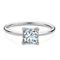 Jolics Handmade Solitaire Moissanite Princess Cut Sterling Silver Ring - jolics