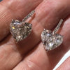 Jolics Handmade Sparkle Heart Cut 925 Sterling Silver Anniversary Drop Earrings - jolics
