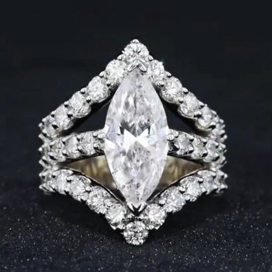 Jolics Handmade Stunning 2.75 CT Marquise Cut Engagement Ring - jolics
