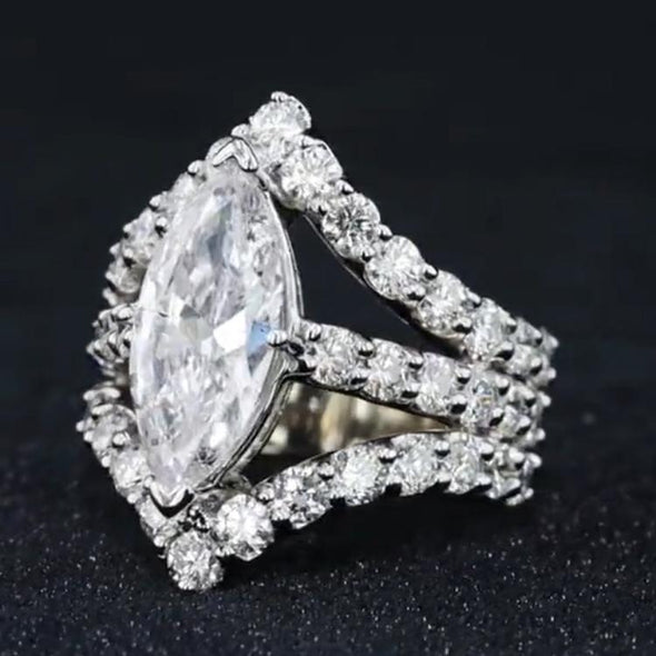 Jolics Handmade Stunning 2.75 CT Marquise Cut Engagement Ring - jolics