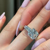 Jolics Handmade Stunning Emerald Cut Solitaire Sterling Silver Engagement Ring - jolics