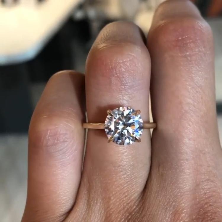 Round Cut Diamond Engagement Ring | Golden Bird Jewels