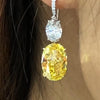 Jolics Handmade Yellow Oval Shape Lab Created gemstone Dangle Earrings - jolics