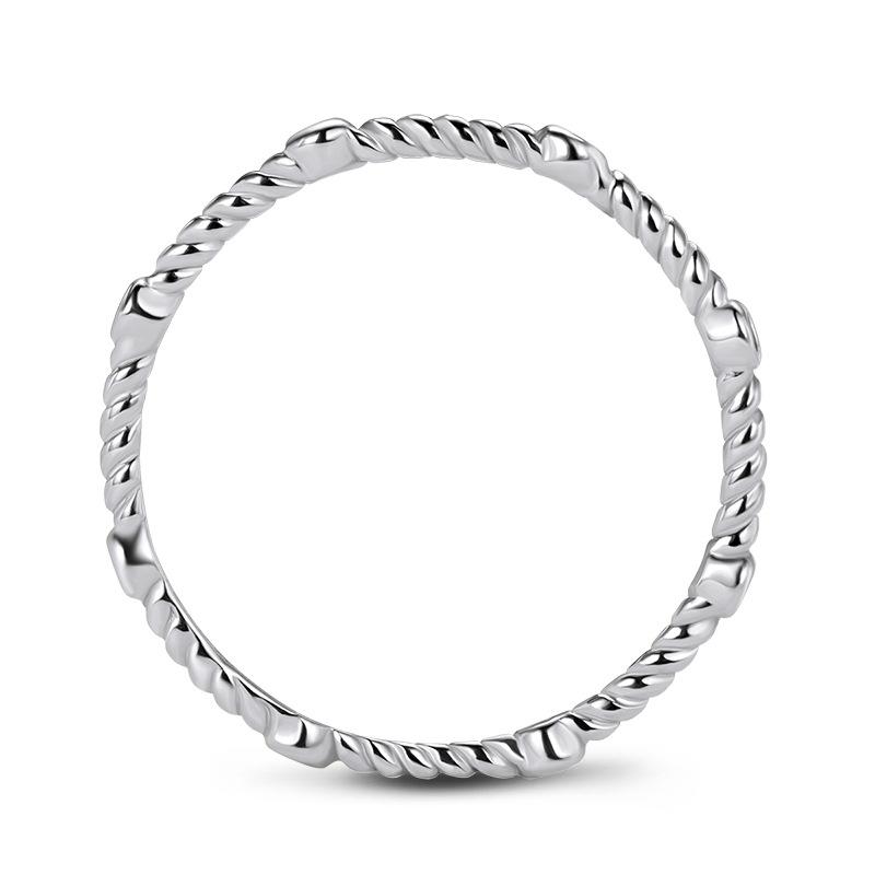 Jolics Honeycomb Rope Sterling Silver Ring Set - jolics