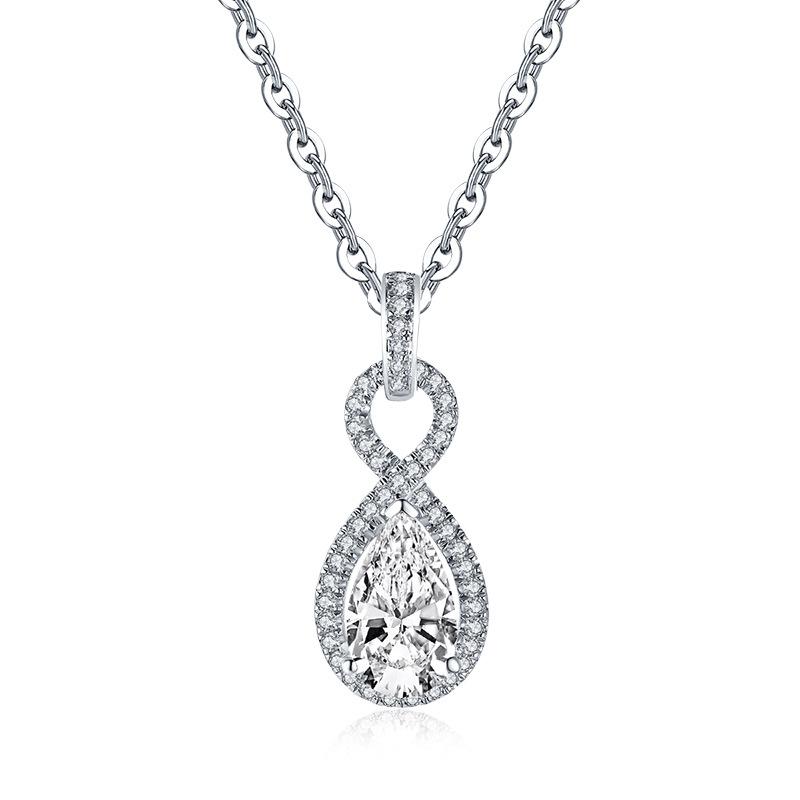 Jolics Infinity Pear Cut Pendant Necklace - jolics