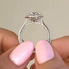 Jolics Moissanite Fashion Flower Round Cut Sterling Silver Ring - jolics