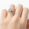 Jolics Moissanite Round Cut Fashion Flower Sterling Silver Ring - jolics