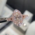 Jolics Oval Cut 5.2CT 925 Sterling Rose Gold Engagement Ring - jolics