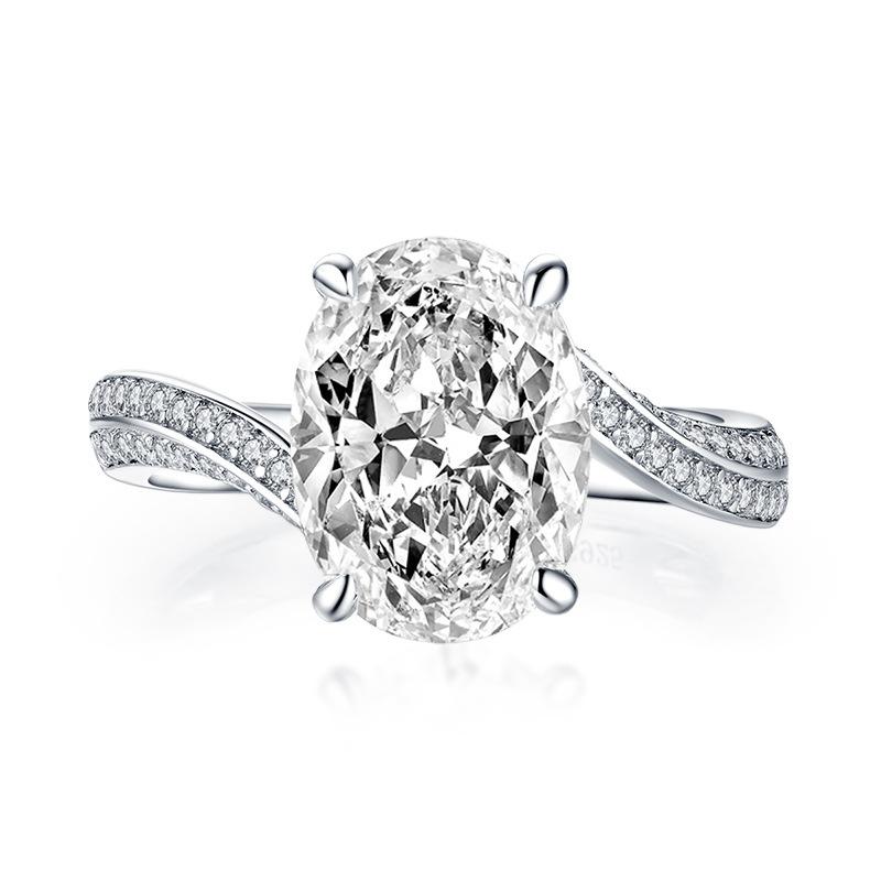 Jolics Oval Cut Bypass Under Halo Engagement Ring - jolics