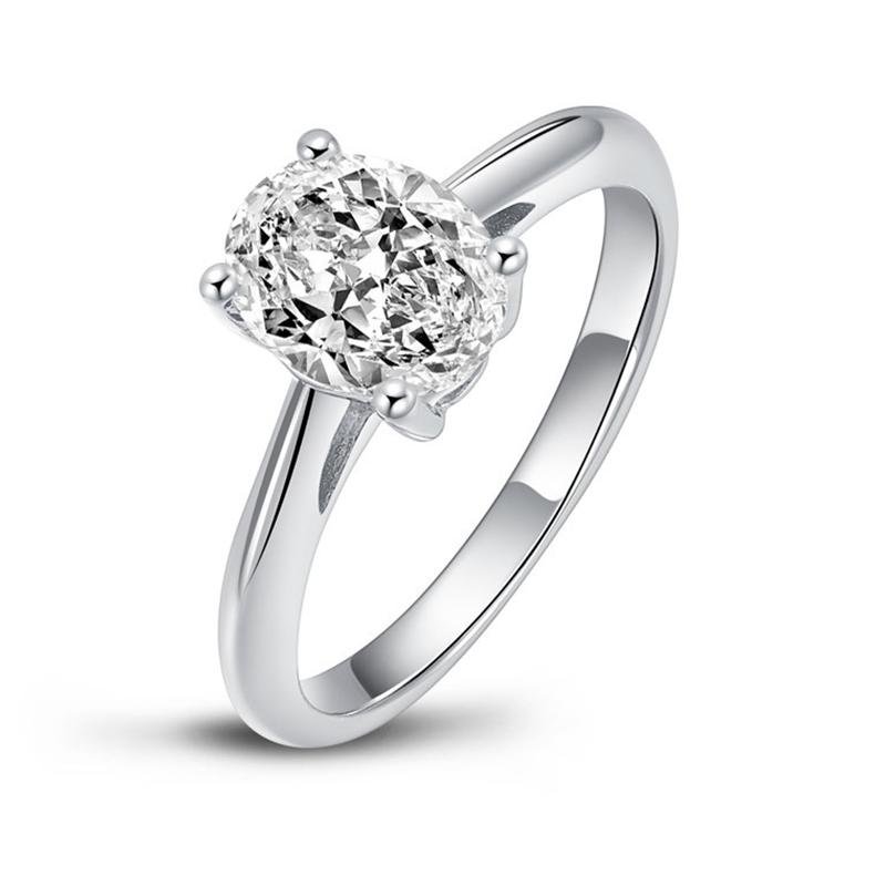 Jolics Oval Solitaire Sterling Silver Ring - jolics