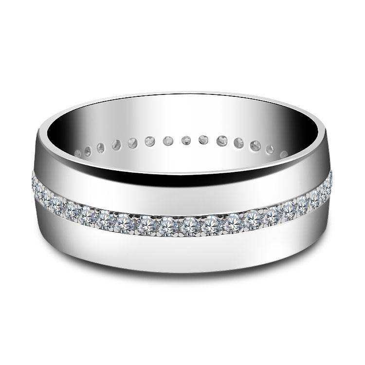 Jolics Pave Round Cut Stone Sterling Silver Band - jolics