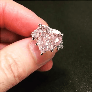 Jolics Pink 5.0 Ct Heart Cut Sterling Silver Engagement Ring - jolics