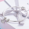 Key & Heart Set 925 Sterling Silver Dangle Charm - jolics