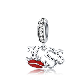Kiss 925 Sterling Silver Dangle Charm - jolics