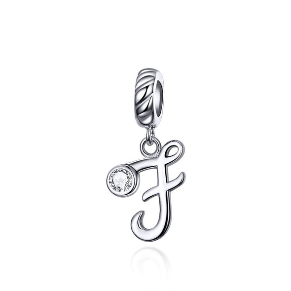 Letters Collection Initial Letter A-Z 925 Sterling Silver Charms for Bracelet - jolics