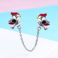 Love Bird 925 Sterling Silver Safety Chain Charm - jolics