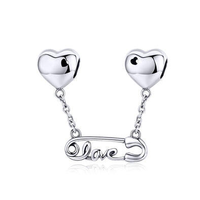 Love Pin 925 Sterling Silver Dangle Charm - jolics