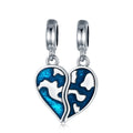 Love Travel Heart 925 Sterling Silver Dangle Charm - jolics