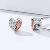 Love You Mom-Hollow Out Heart Shape 925 Sterling Silver Bead Charm - jolics