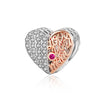 Love You Mom-Hollow Out Heart Shape 925 Sterling Silver Bead Charm - jolics