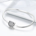 Lovely Cat Clasp 925 Sterling Silver Snake Chain Bracelet - jolics