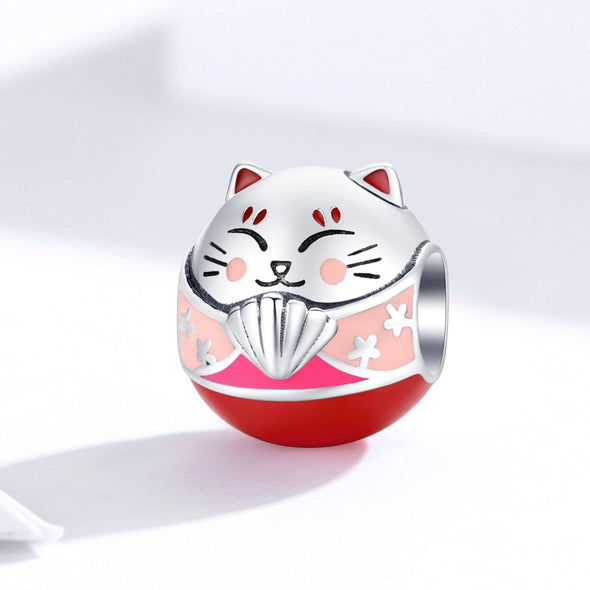 Lucky Cat 925 Sterling Silver Bead Charm - jolics