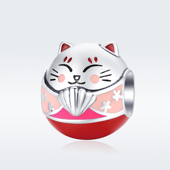 Lucky Cat 925 Sterling Silver Bead Charm - jolics