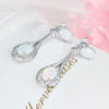 Luxury White Opal Oval Silver Earrings - jolics