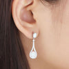 Luxury White Opal Oval Silver Earrings - jolics