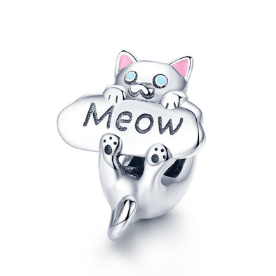 Meow Kitty 925 Sterling Silver Charm - jolics