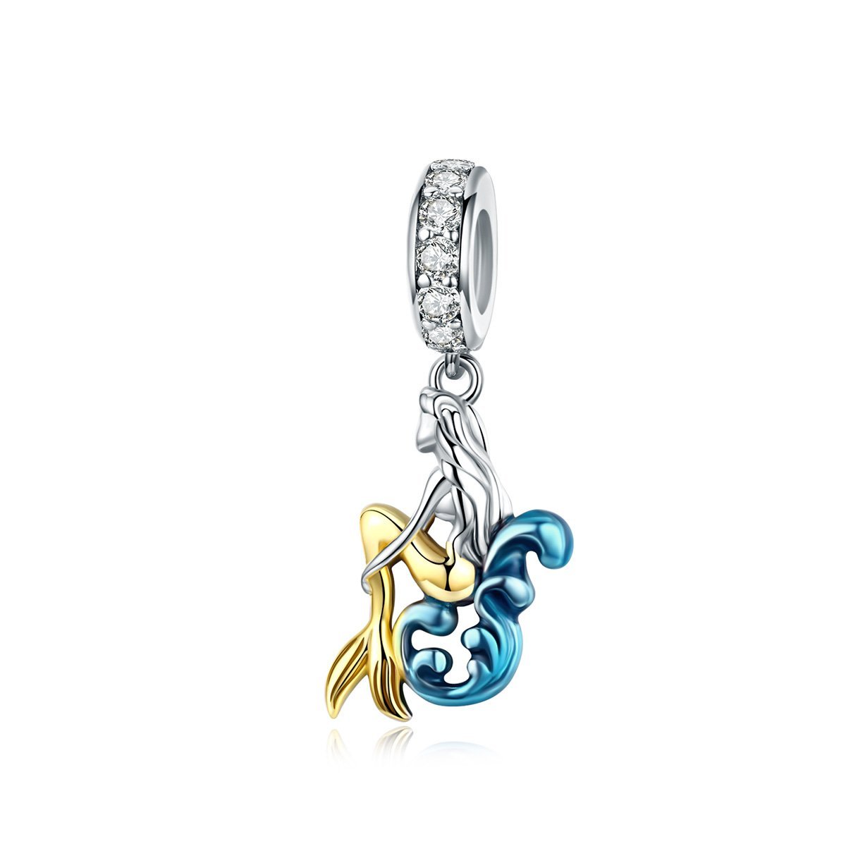 Mermaid 925 Sterling Silver Dangle Charm - jolics