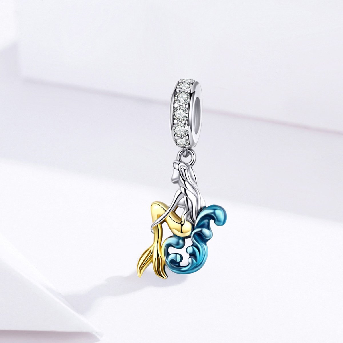 Mermaid 925 Sterling Silver Dangle Charm - jolics