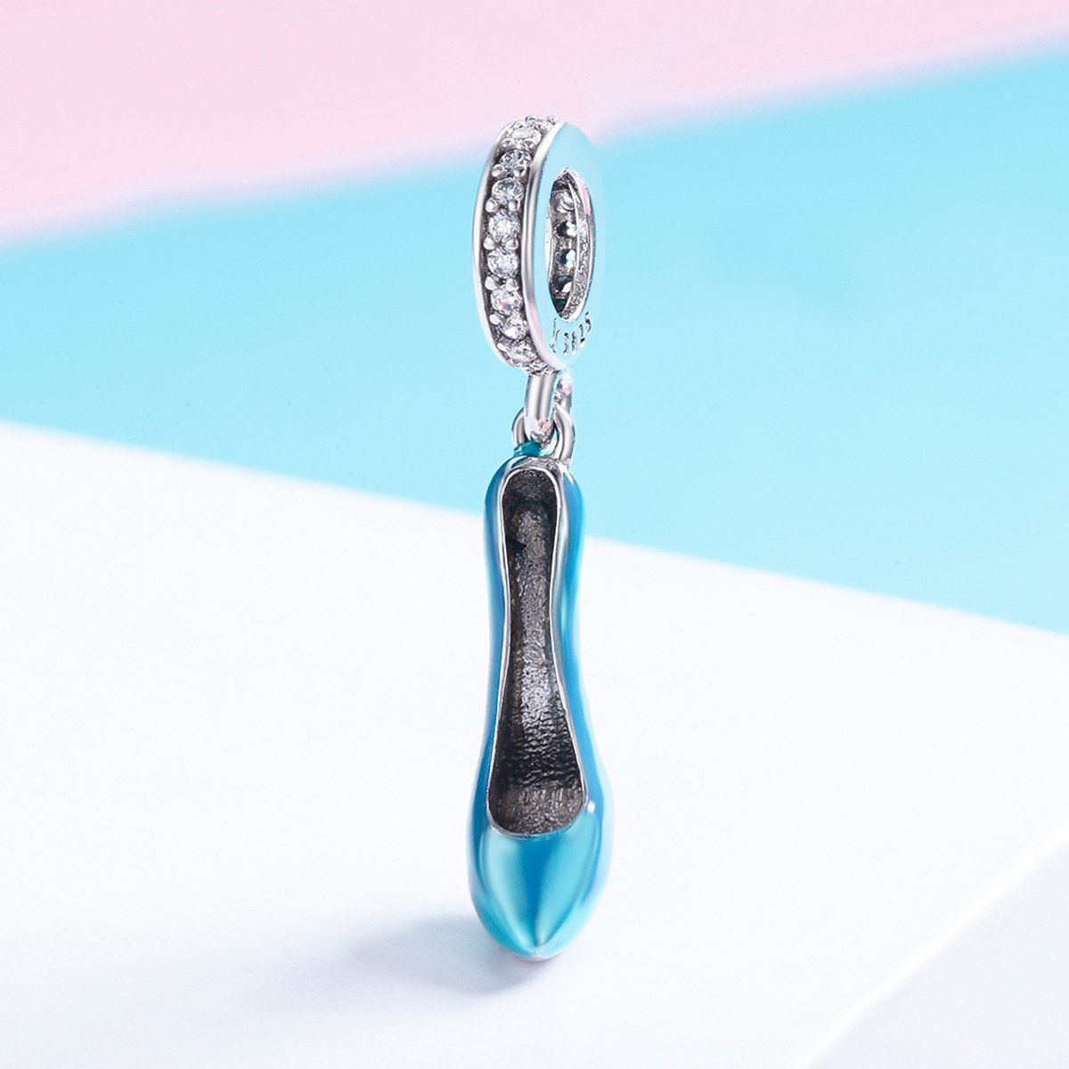 Modern Blue High Heels 925 Sterling Silver Dangle Charm - jolics