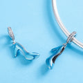 Modern Blue High Heels 925 Sterling Silver Dangle Charm - jolics