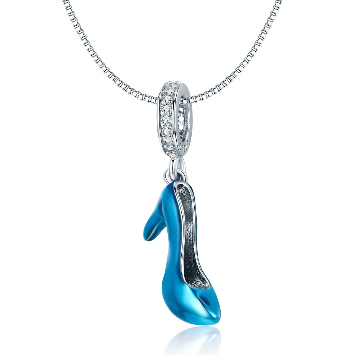 Modern Blue High Heels 925 Sterling Silver Dangle Charm - jolics