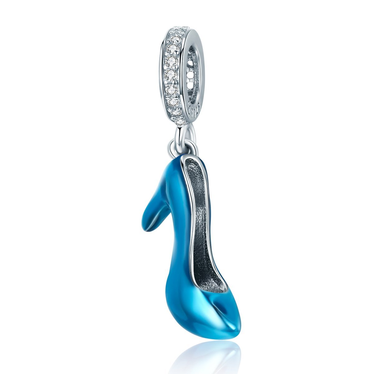 Modern Blue High Heels 925 Sterling Silver Dangle Charm - jolics