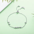 Moon And Star 925 Sterling Silver Simple Bracelet - jolics