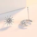 Moon And Sun Asymmetry Earrings - jolics