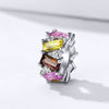 Multi-color Cube Stone 925 Sterling Silver Spacer Charm - jolics