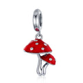 Mushroom 925 Sterling Silver Dangle Charm - jolics