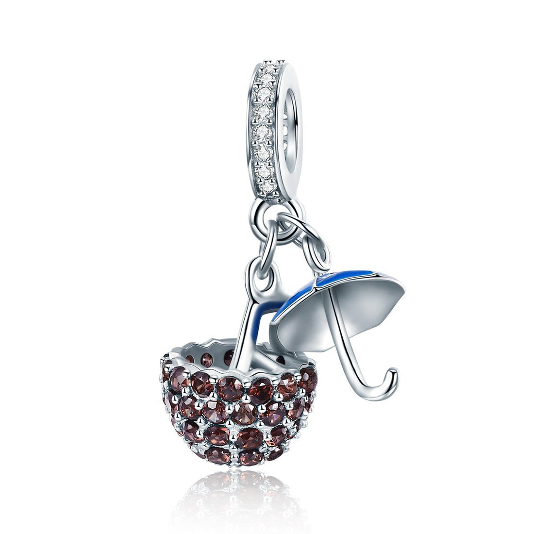 Mushroom&Umbrella 925 Sterling Silver Dangle Charm - jolics