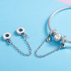 My Love- 925 Sterling Silver Bracelet Safety Chain Charm - jolics