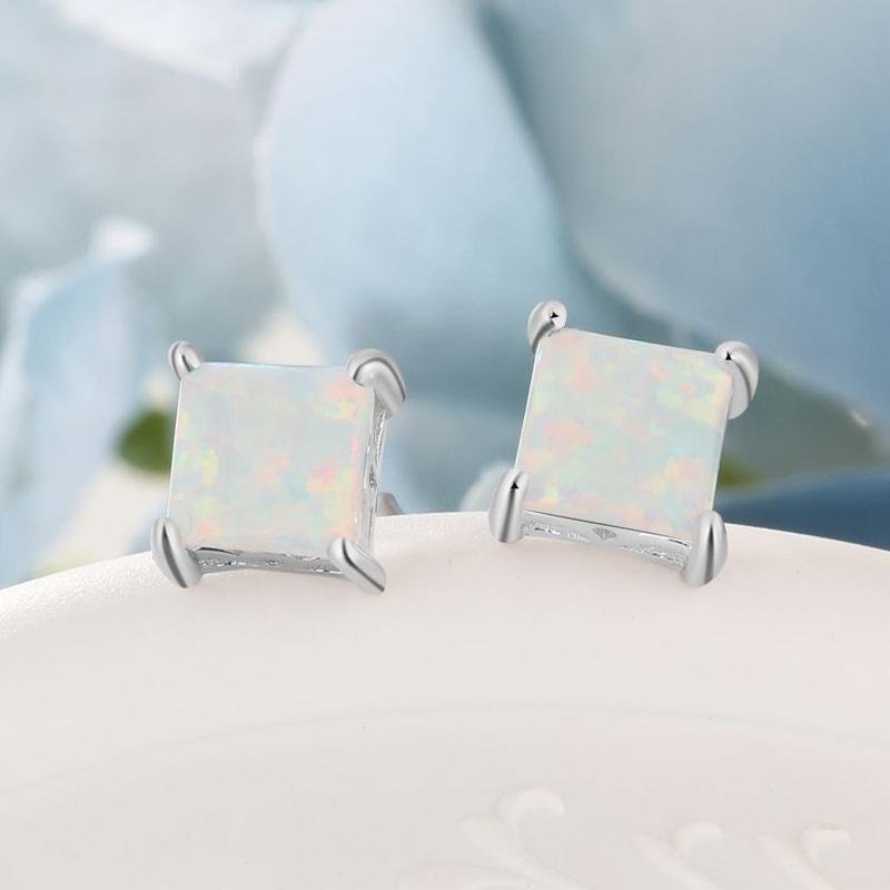 Opal Simple 4 Prong Earrings - jolics