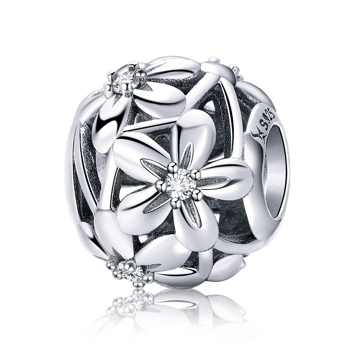 Openwork Flower 925 Sterling Silver Bead Charm - jolics