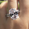 Oval Cut Sterling Silver Engagement Ring - jolics
