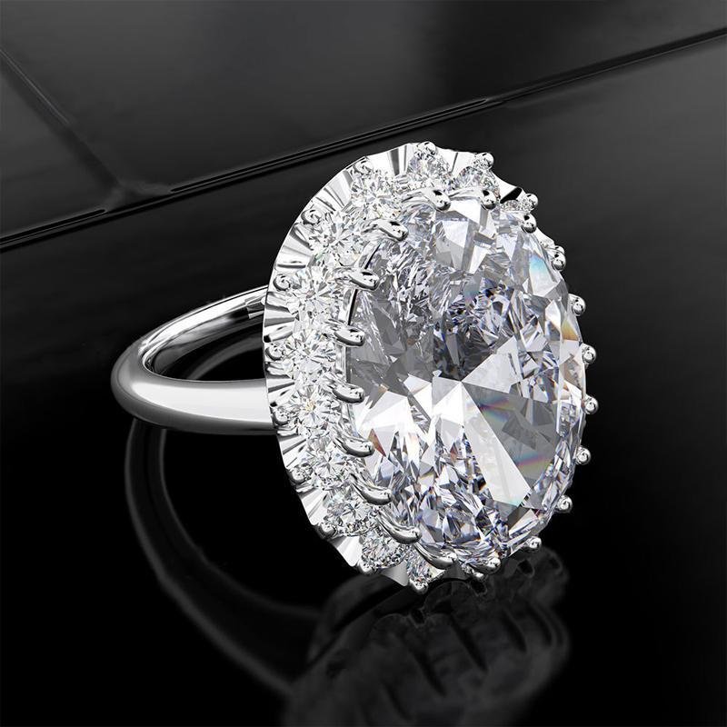 Oval Flower Design Luxury Ring - jolics